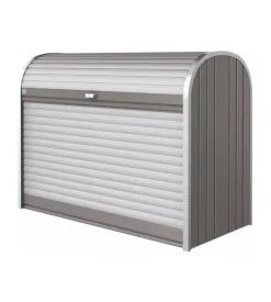 Baule da esterno a serrande impermeabile biohort "storemax 160" in acciaio zincato grigio quarzo metallizzato 1200 lt 163x78x120 cm - cod. 70010
