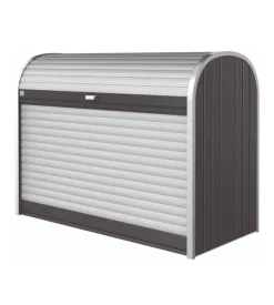 Baule da esterno a serrande impermeabile biohort "storemax 160" in acciaio zincato grigio scuro metallizzato 1200 lt 163x78x120 cm - cod. 73010
