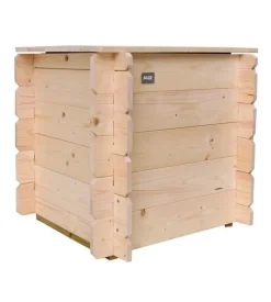 Baule da esterno alce "gaia" in legno 99 lt 60x60x54cm