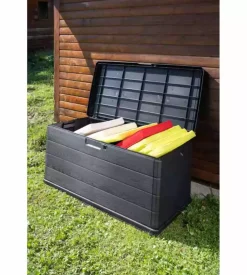 Baule da esterno "alpha" in polipropilene antracite 340 lt 118x59x57 cm