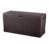 Baule da esterno con rotelle keter "comfy" in resina marrone 270 lt 116,7xx44,7x57 cm