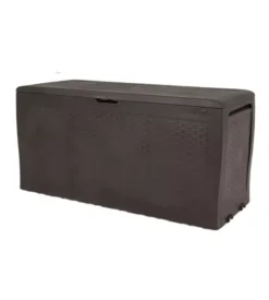 Baule da esterno con ruote keter "samoa" in resina marrone 270 lt 116x44,7x57 cm