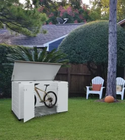 Baule da esterno garofalo "box tuscany evo 200 flat" in pvc bianco 1706 lt 203x91x104 cm