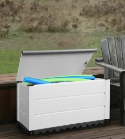 Baule da esterno garofalo "storage box urban 230" in pvc grigio 230 lt 123x48x56 cm