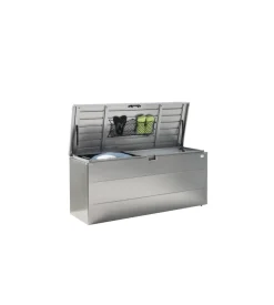 Baule da esterno impermeabile biohort "stylebox 170" in acciaio zincato grigio quarzo metallizzato 685 lt 170x70x81 cm - cod. b380710
