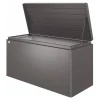 Baule da esterno impermeabile biohort "loungebox 160" in acciaio zincato grigio scuro metallizzato 850 lt 160x70x83,5 cm - cod. 65065