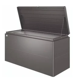 Baule da esterno impermeabile biohort "loungebox 160" in acciaio zincato grigio scuro metallizzato 850 lt 160x70x83,5 cm - cod. 65065