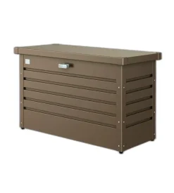 Baule da esterno impermeabile biohort "100" in acciaio zincato bronzo metallizzato 195 lt 101x46x61 cm - cod. 62010