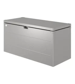 Baule da esterno impermeabile biohort "stylebox 140" in acciaio zincato grigio quarzo metallizzato 400 lt 140x60x71 cm - cod. b380410