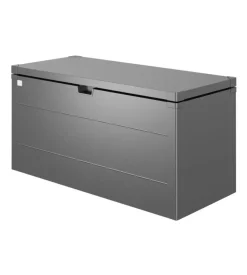 Baule da esterno impermeabile biohort "stylebox 140" in acciaio zincato grigio scuro metallizzato 400 lt 140x60x71 cm - cod. b340410