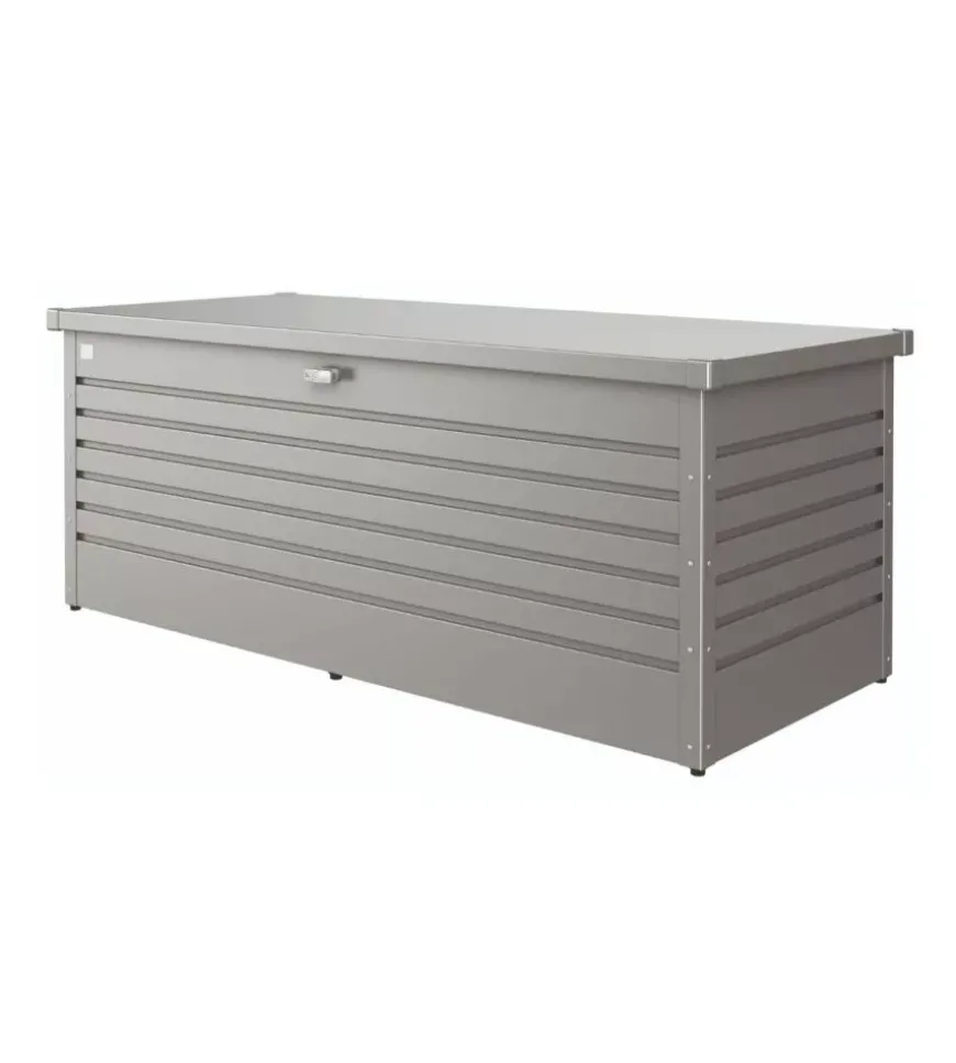 Baule da esterno impermeabile biohort "180" in acciaio zincato grigio quarzo metallizzato 800 lt 181x79x71 cm - cod. 68030