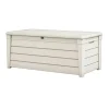 Baule da esterno keter "brightwood pool box" in resina bianco 454 lt 145x69,7x60,3 cm