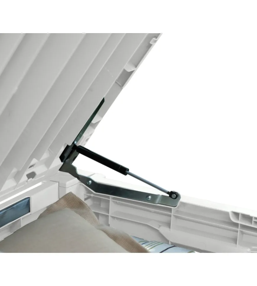 Baule da esterno keter "brightwood pool box" in resina bianco 454 lt 145x69,7x60,3 cm