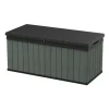 Baule da esterno keter "darwin 120g" in resina verde effetto legno 454 lt 142,5x65,3x64,3 cm