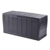 Baule da esterno keter "sherwood" in resina grafite effetto legno 270 lt 117x45x58 cm