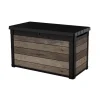 Baule da esterno keter "signature deco box 100" in resina effetto legno 380 lt 122,9x62,1x76,6 cm