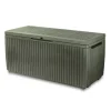 Baule da esterno keter "springwood" in resina verde effetto legno 305 lt 123x53,5x57 cm