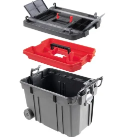 Baule portaoggetti valex in plastica con ruote gommate 61x37x42 cm