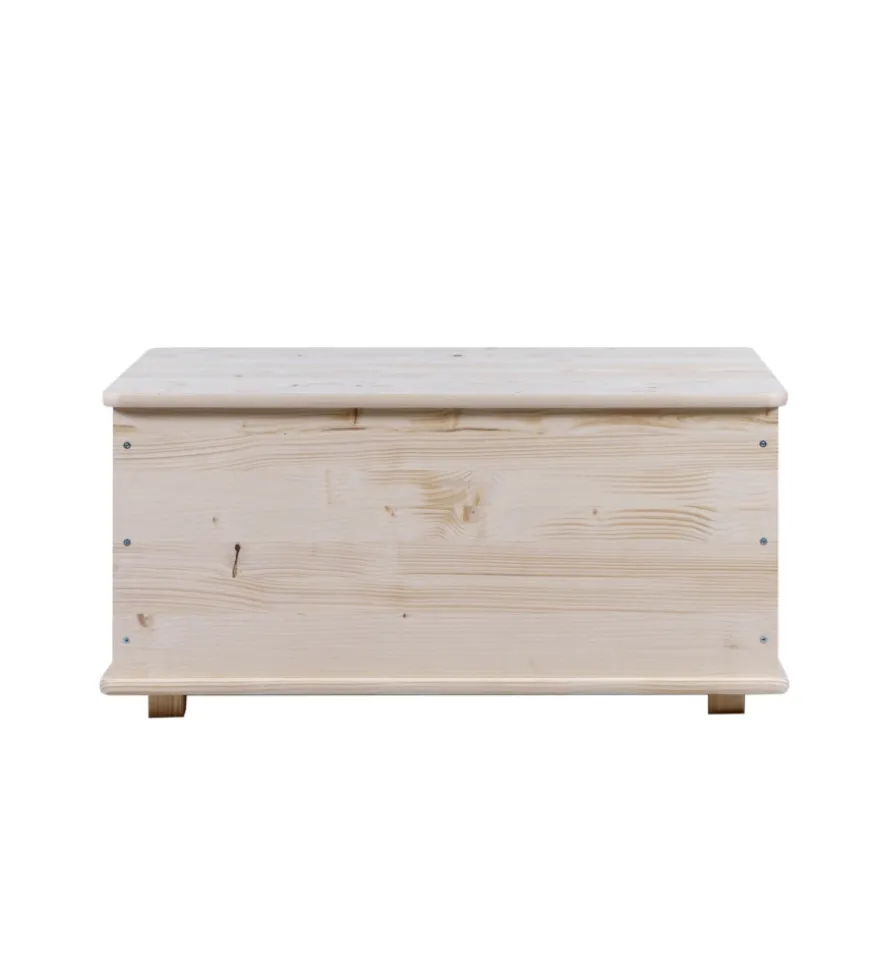Baule portatutto in legno con piedini 90 lt 90x45x45 cm