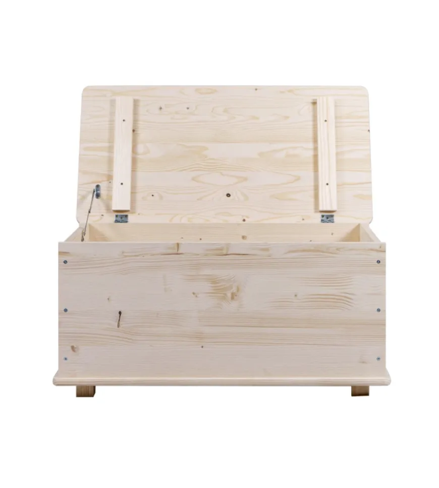 Baule portatutto in legno con piedini 90 lt 90x45x45 cm