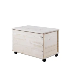 Baule portatutto in legno con ruote 70lt 73x40x42,5 cm