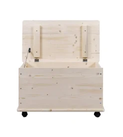 Baule portatutto in legno con ruote 70lt 73x40x42,5 cm