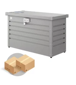 Baule postale per pacchi impermeabile biohort "paket-box 100" in acciaio zincato grigio quarzo metallizzato 195 lt 101x46x61 cm - cod. 68910