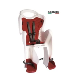 Bellelli seggiolino bici posteriore mr fox bianco rosso con b-fix