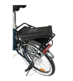 Bici elettrica e-bike city fold green nera con pedalata assistita,  autonomia 20 km  e pieghevole