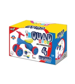 Bici pedagogica per bambini quad con 4 ruote, colore blu