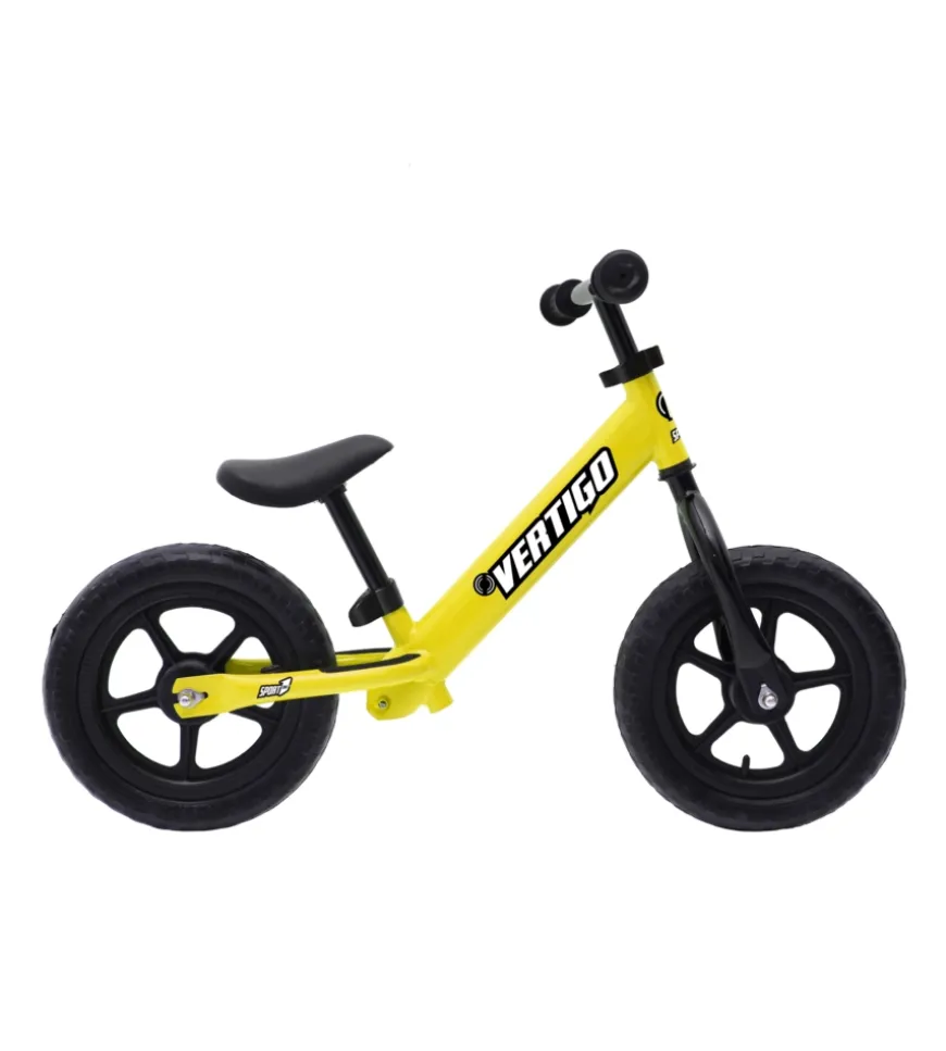Bici pedagogica per bambini senza pedali vertigo, colore giallo