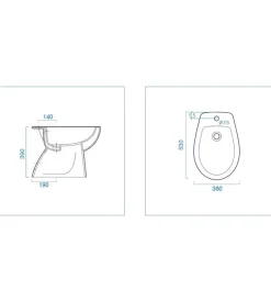 Bidet a terra in ceramica bianco "colibri 2", geberit