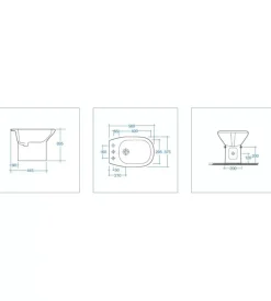 Bidet a terra in ceramica bianco "serie touring".