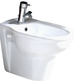 Bidet sospeso in ceramica bianco "serie fiore".
