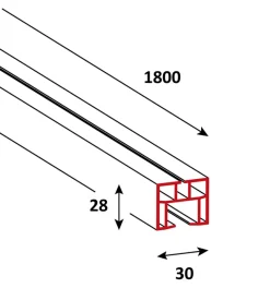 Binario di scorrimento per porte forte bianco 180 cm