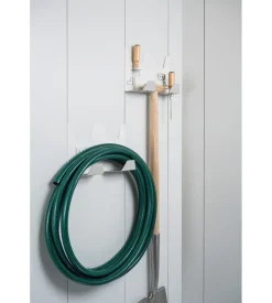 Biohort 2 pezzi ganci porta attrezzi per casetta da giardino neo, grigio/bianco