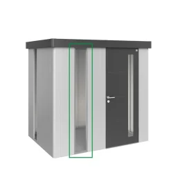 Biohort elemento in vetro acrilico per casetta attrezzi neo argento metallizzato