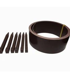 Bordura da esterno in plastica marrone con 6 picchetti 5 metri