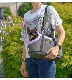 Borsa in tessuto per il trasporto di gatti e cani di piccola taglia "azzurro 40" - ferplast