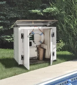 Box da giardino garofalo "tuscany evo 100" in pvc bianco 1005 lt 131x88x133 cm