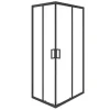 Box doccia angolare nero con vetro trasparente 70x90x185 cm