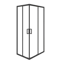 Box doccia angolare nero con vetro trasparente 70x90x185 cm