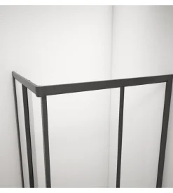 Box doccia angolare nero con vetro trasparente 70x90x185 cm
