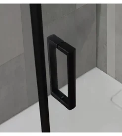 Box doccia "luna" nero opaco e vetro temperato, 80x100x190 cm