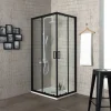 Box doccia "luna" nero opaco e vetro temperato, 80x80x190 cm