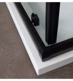 Box doccia "luna" nero opaco e vetro temperato, 80x80x190 cm