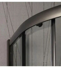 Box doccia "luna" semicircolare nero opaco, 80x80x190 cm