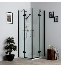 Box doccia "stella" alluminio nero, 80x80x190 cm