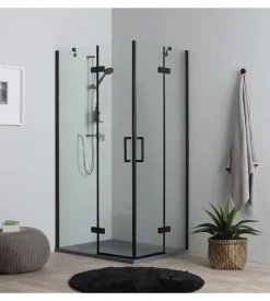 Box doccia "stella" alluminio nero, 80x120x190 cm