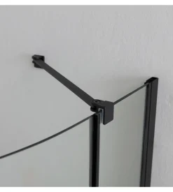 Box doccia "stella" semicircolare alluminio nero, 80x80x190 cm